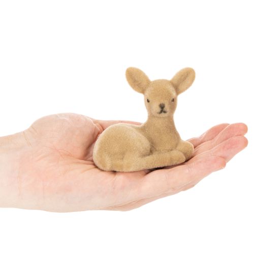 daiktų Dekoratyvinė gulinčio elniuko figūrėlė stalo dekoravimui, 8 cm, 6 dalys