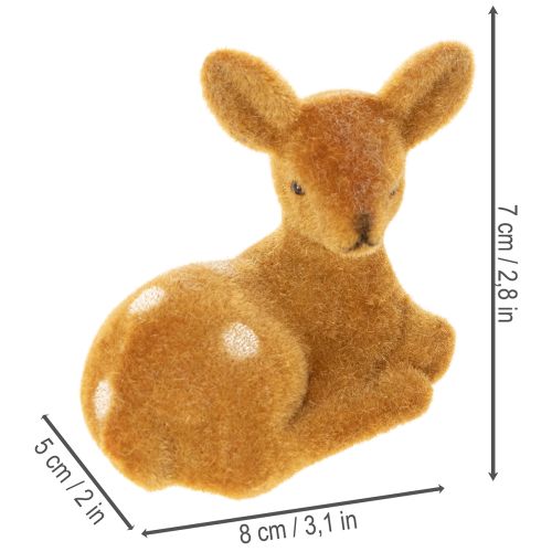 daiktų Dekoratyvinė gulinčio elniuko figūrėlė stalo dekoravimui, 8 cm, 6 dalys