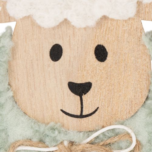 daiktų Medinė avies dekoracija, miela dekoratyvinė figūrėlė pavasariui ir Velykoms, stalo dekoracija, 11 cm, 6 dalys