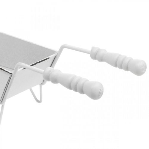 Floristik24 Mini karutis, stalo apdaila, vasaros dekoracija shabby chic ruda, balta A7,5cm L25cm