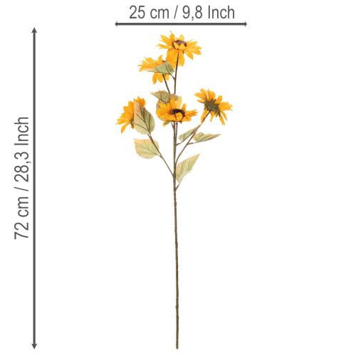 daiktų Dirbtinė saulėgrąža, tikroviška dekoracija, 72 cm, 2 vnt.