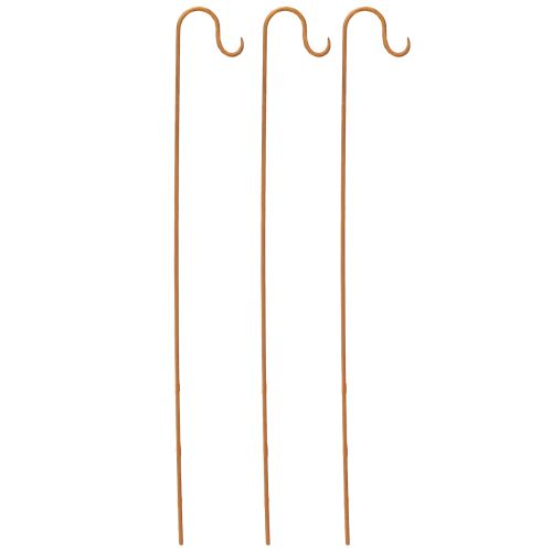 Floristik24 Strypas su kabliuku rūdžių apdaila Sodo metalo apdaila H80cm 3vnt