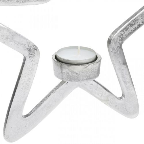 daiktų Dekoratyvinis žvaigždės arbatinės žvakės laikiklis metalinis, skirtas pakabinti sidabrą 24cm