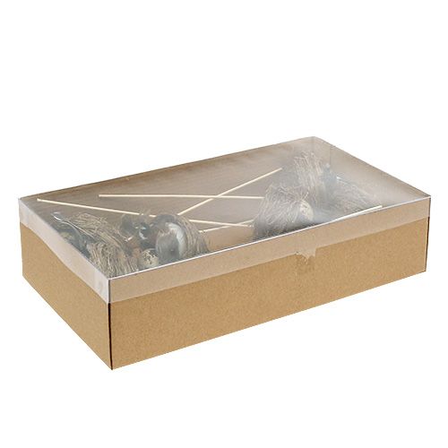 Floristik24 Paukščio lizdas ant pagaliuko Ø7cm L24cm 6vnt