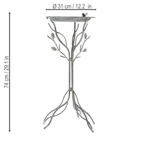 daiktų Dekoratyvinė paukščių girdykla su subtiliu lapų raštu vintažinio stiliaus, 74 cm
