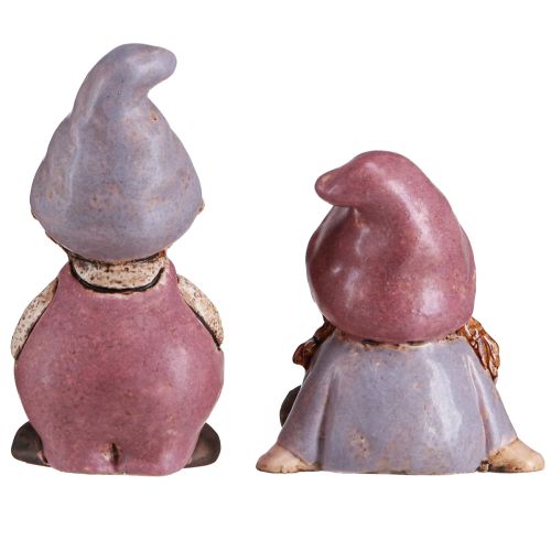 daiktų Gnome Spring Boy Girl Pair Purple Pink H10/14cm 2 vnt