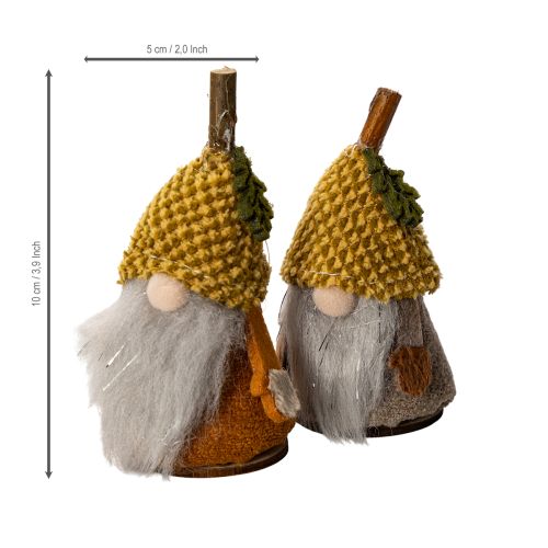 daiktų Nykštukų figūrėlių rinkinys su megzta kepure ir gile, 10 cm, 6 dalys