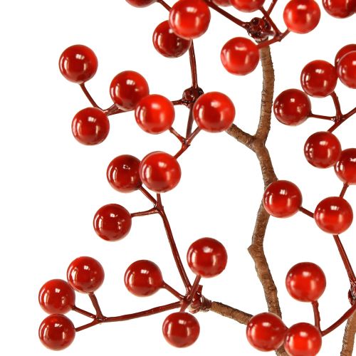 daiktų Uogų šakelė dirbtinė raudonų uogų šakelės puošmena L50cm 2 vnt