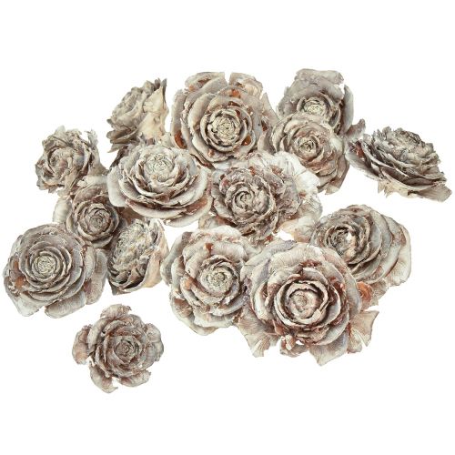 daiktų Kedro spurgai supjaustyti kaip rožių kedro rožė 4-6cm balta/natūrali 50 vnt