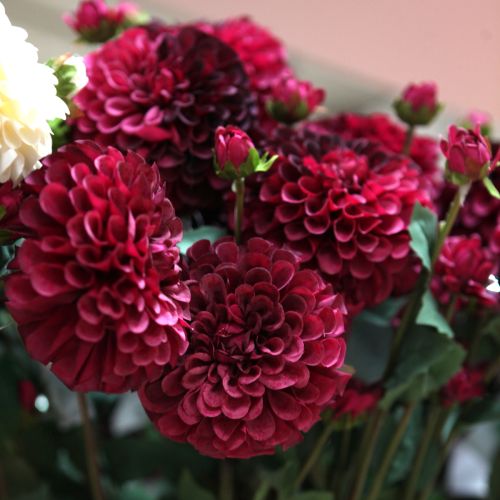 daiktų Dirbtinės jurginų gėlės su violetiniais žiedais Ø10cm I80cm 2vnt.