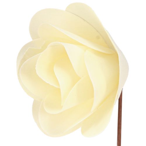 daiktų Dekoratyvinės rožės kreminės dirbtinės rožės medinės rožės Ø7,5cm 12 vnt