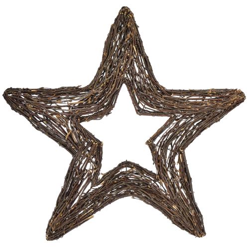 Dekoratyvinės žvaigždės pakabinamoms gluosnio žvaigždutėms natūralios 48cm 2vnt