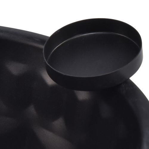 daiktų Dekoratyvinis juodos spalvos metalinis dubuo – Gugelhupf dizainas, 26 cm – stilingas arbatos žvakidės laikiklis jaukiai atmosferai