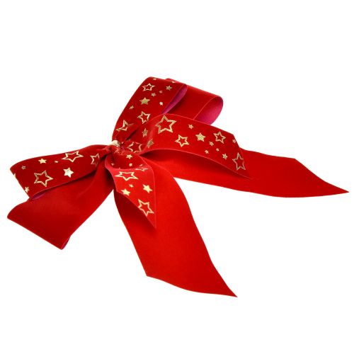daiktų Dekoratyvinis lankelis 4cm pločio Raudonas kalėdinis lankelis su auksinėmis žvaigždėmis Rankų darbo lankelis 16×15cm 10vnt