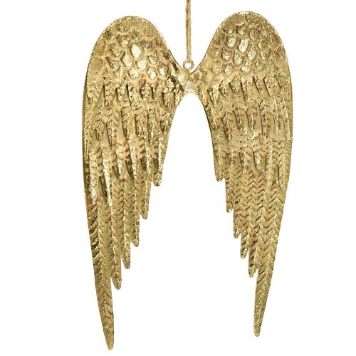 daiktų Angelų sparnai pakabinti metalinius sparnus auksiniai 12×19cm 2vnt
