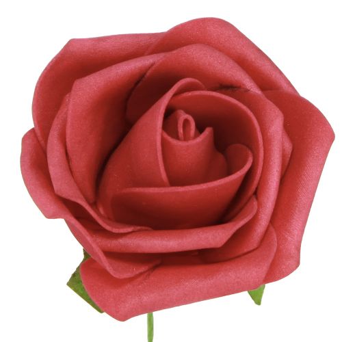 daiktų Foam Rose Foam Red Dirbtinės rožės 7,5cm 18 vnt