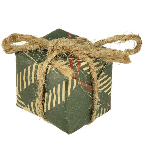 daiktų Popierinės dovanų dėžutės mini rinkinys, raudona-žalia-natūrali, 2,5x3 cm 18 vnt - Kalėdinė puošmena
