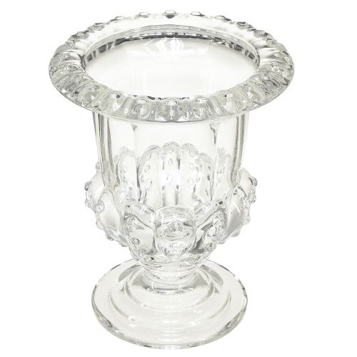 daiktų Stiklo vaza vaza su vintažiniu dekoru skaidri Ø16cm H20cm
