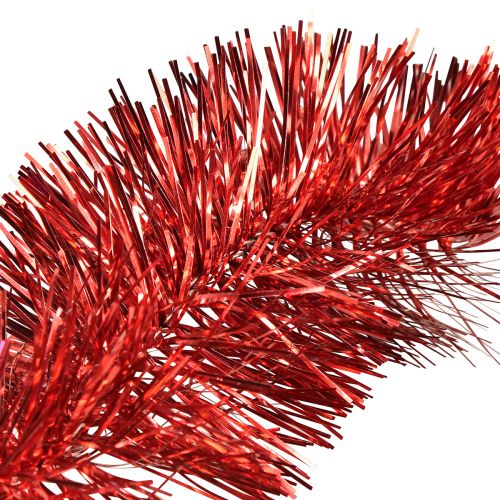 daiktų Šventinė raudonų blizgučių girlianda 270 cm - blizgi ir gyvybinga, puikiai tinka Kalėdoms ir šventinėms dekoracijoms