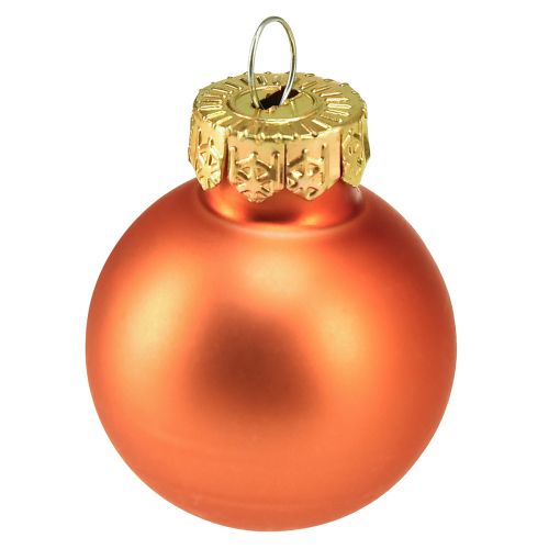 daiktų Mini kalėdiniai rutuliukai stikliniai oranžiniai moliūgai Ø2,5cm 22vnt