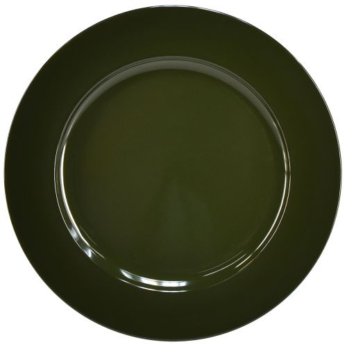 Elegantiška tamsiai žalios spalvos plastikinė lėkštė - 28 cm - Idealiai tinka stilingoms stalo kompozicijoms ir dekoravimui