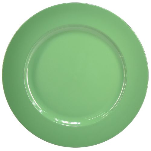 Tvirtas žalias plastikinis lėkštė 4 vnt. - 28 cm, puikiai tinka kasdienai dekoravimui ir lauko veiklai
