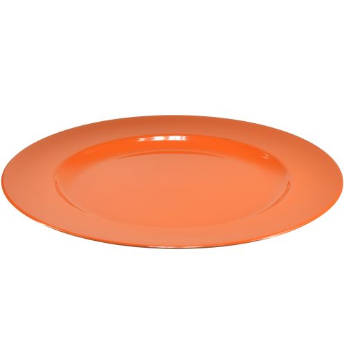 daiktų Oranžinės plastikinės lėkštės – 28 cm – idealiai tinka vakarėliams ir dekoravimui – 4 vnt