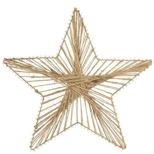 Floristik24 Star Jute Natural Rustic Poinsettia 30cm 4vnt