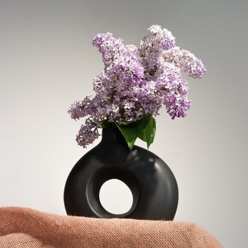 daiktų Vaza Modern Ceramic Black Modern Oval 21×7×20cm