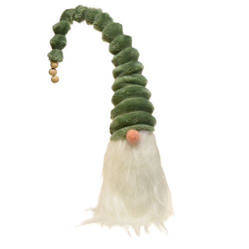 Šventinis nykštukas su spiraline žalia kepure ir balta barzda 2 vnt - 65cm - Skandinaviška Kalėdų magija Jūsų namams