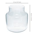 Floristik24 Stiklo vaza apvali gėlių vaza didelė 100 % perdirbtas stiklas H20 Ø17cm