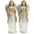 Floristik24 Angelo figūra angelas sargas Kalėdinis angelas su širdele H19cm 2vnt