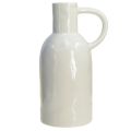 Floristik24 Keraminė vaza balta sausai dekoracijai vaza su rankena Ø9cm H21cm