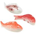 Floristik24 Koi dekoratyvinė žuvis keraminė raudona balta plaukiojanti 15cm 3vnt