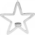 Floristik24 Dekoratyvinis žvaigždės arbatinės žvakės laikiklis metalinis, skirtas pakabinti sidabrą 24cm