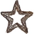 Floristik24 Dekoratyvinės žvaigždės kabančiai sienų apdailai gluosnio natūra 40cm 2vnt
