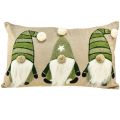 Floristik24 Dekoratyvinė pagalvėlė su elfais dekoratyvinė pagalvėlė žalia smėlio spalvos 50×30cm
