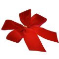Floristik24 Dekoratyvinis lankelis raudonas aksominis lankelis 4cm pločio kalėdinis lankelis išorei 15×18cm 10vnt