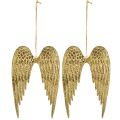 Floristik24 Angelų sparnai pakabinti metalinius sparnus auksiniai 12×19cm 2vnt