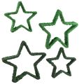 Floristik24 Žvaigždutė stovi kalėdinė dekoracija džiuto žalia 13/18cm 4vnt