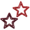 Floristik24 Žvaigždutė stovi Kalėdinė dekoracija džiuto raudona 13/18cm 4vnt
