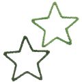 Floristik24 Žvaigždės džiutas kalėdiniam papuošimui puansetijos žalias 15cm 8vnt