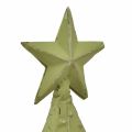 Floristik24 Eglutė metalinės medinės žvaigždės sidabrinės žalios H46,5cm