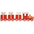 Floristik24 Medinis traukinys su dovanų dėžutėmis, raudona ir balta, rinkinys 2, 18x3x4,5 cm - Kalėdinė puošmena